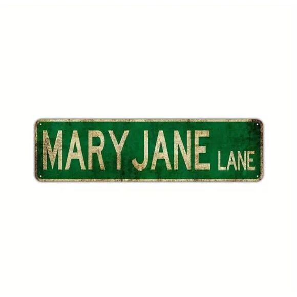 New! Metal Tin Sign (4''x16") MARY JANE LANE Hippies are Happier! - Picture 1 of 4